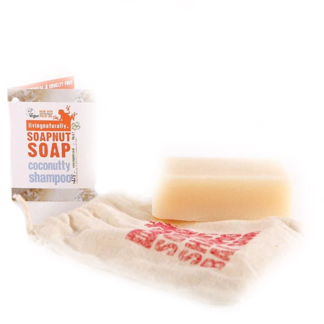 Living Naturally | Coconutty Soapnut Shampoo Bar | 5 x 90G