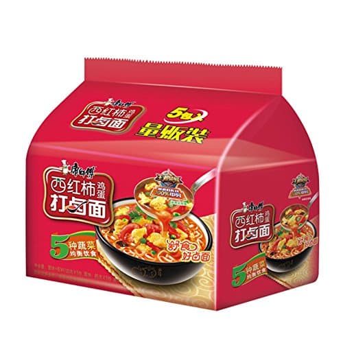 China Good Food China instant noodles 康师傅 经典袋西红柿打卤面 101g*5/袋Tomato noodles 方便面泡面 kangshifu instant noodles