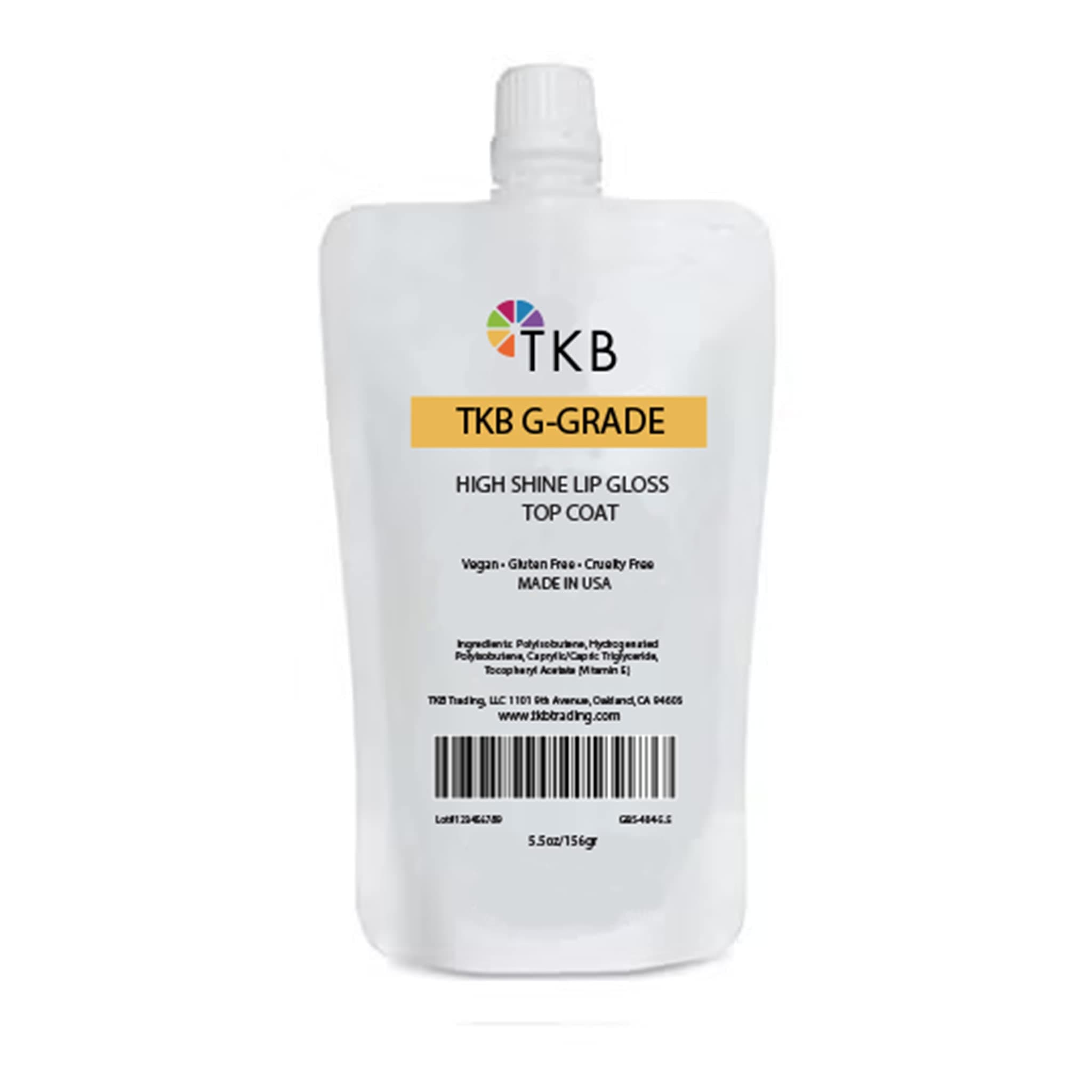 High Shine Lip Gloss Top Coat (G-Grade)- High Shine, Ready To Wear Clear Lip Gloss, DIY Lip Gloss, Mineral Oil Free 5.5oz (156g)