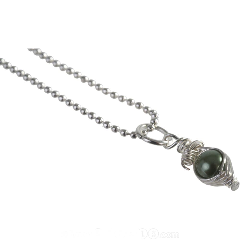 Your Spoiled 24" Baby Peapod Necklace with 1, 6mm Green Pearl