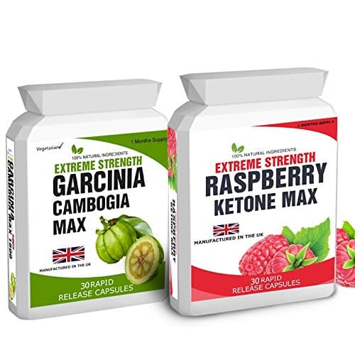 30 Raspberry K-Max 1500mg Daily Dose 30 Garcinia Cambogia Weight Management - No Fillers 1500mg Daily Dose Free Meal Plan & Dieting Tips