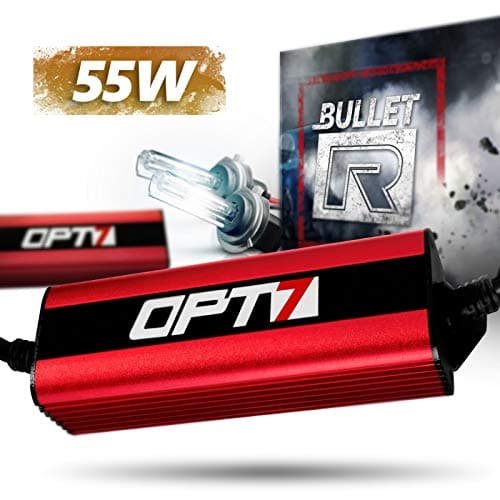 OPT7 Bullet-R H7 55W HID Kit - 3x Brighter - 4x Longer Life - All Bulb Sizes and Colors - 2 Yr Warranty [5000K Bright White Xenon Light]