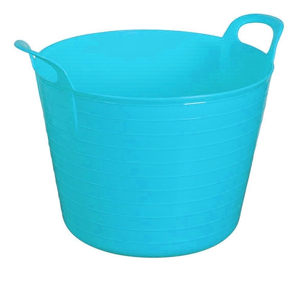 Easy Shopping Large Medium Small Flexi Tub Garden Home Flexible Colour Rubber Storage Container Bucket Polyethylene Flex Tub- MADE IN U.K. (Large 42 Liter, Sky Blue)