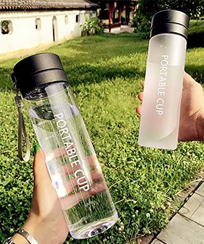 Olaf Water Bottle Non-toxic Leakproof& BPA free reusable water bottle 28oz infused Water bottle with Scale Design Tea and Fruit Strainer for indoor-outdoor sports office, Gym 800ML(Transparent Black)