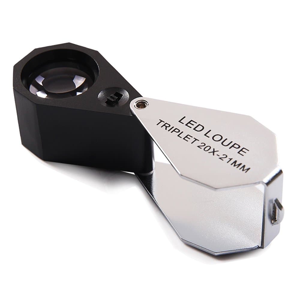 Magnifier High Magnification HD Magnifying Glass Foldable Portable Magnification 10x / 20x / 30x For Identification Jade / Jewelry / Antiques / Wen Wan ( Size : C: 30X )