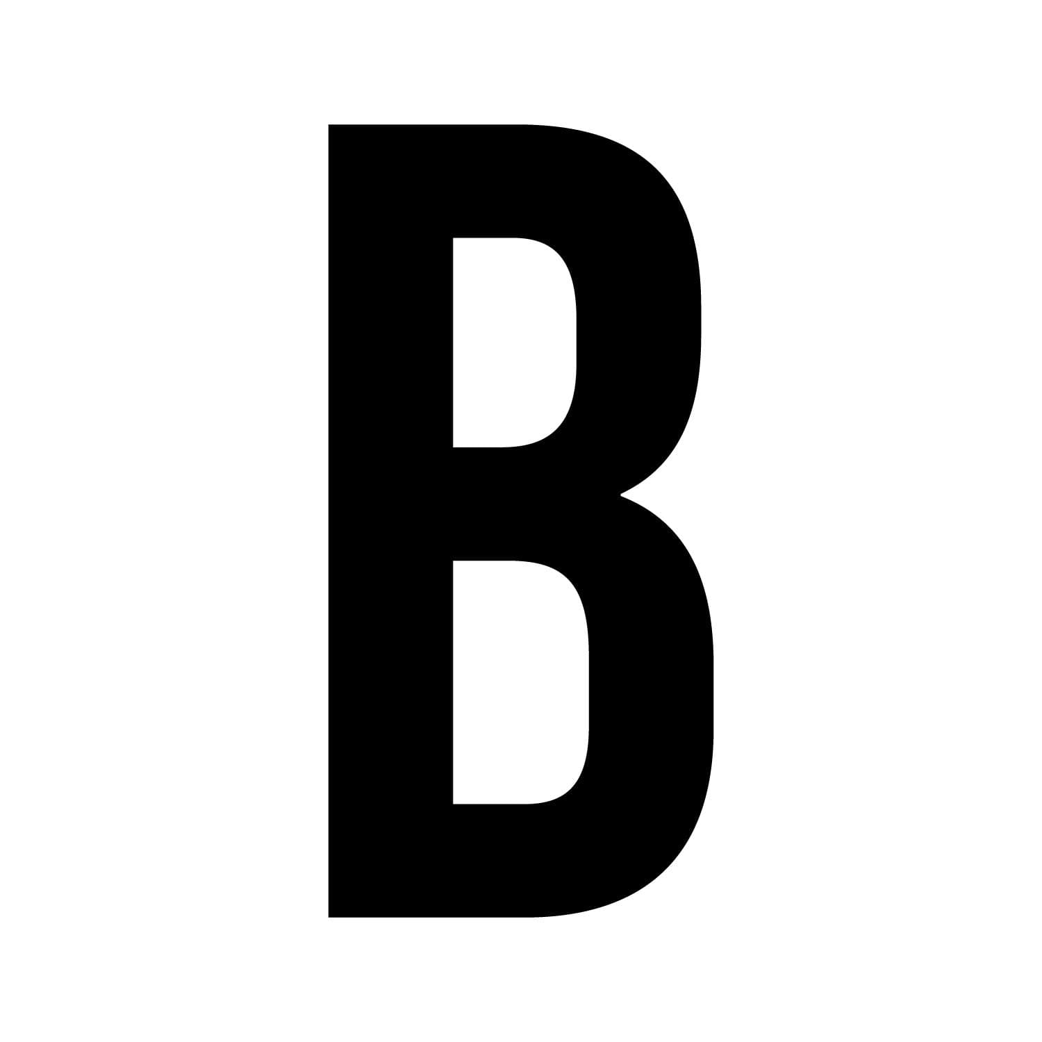 Vinyl Wall Art Decal - Large Alphabet Single Letter - 12" x 6" - Personalize Individual Set DYI Home Laptop Coffee Mug Luggage Notebook Work Office Party Decor (B, Black)