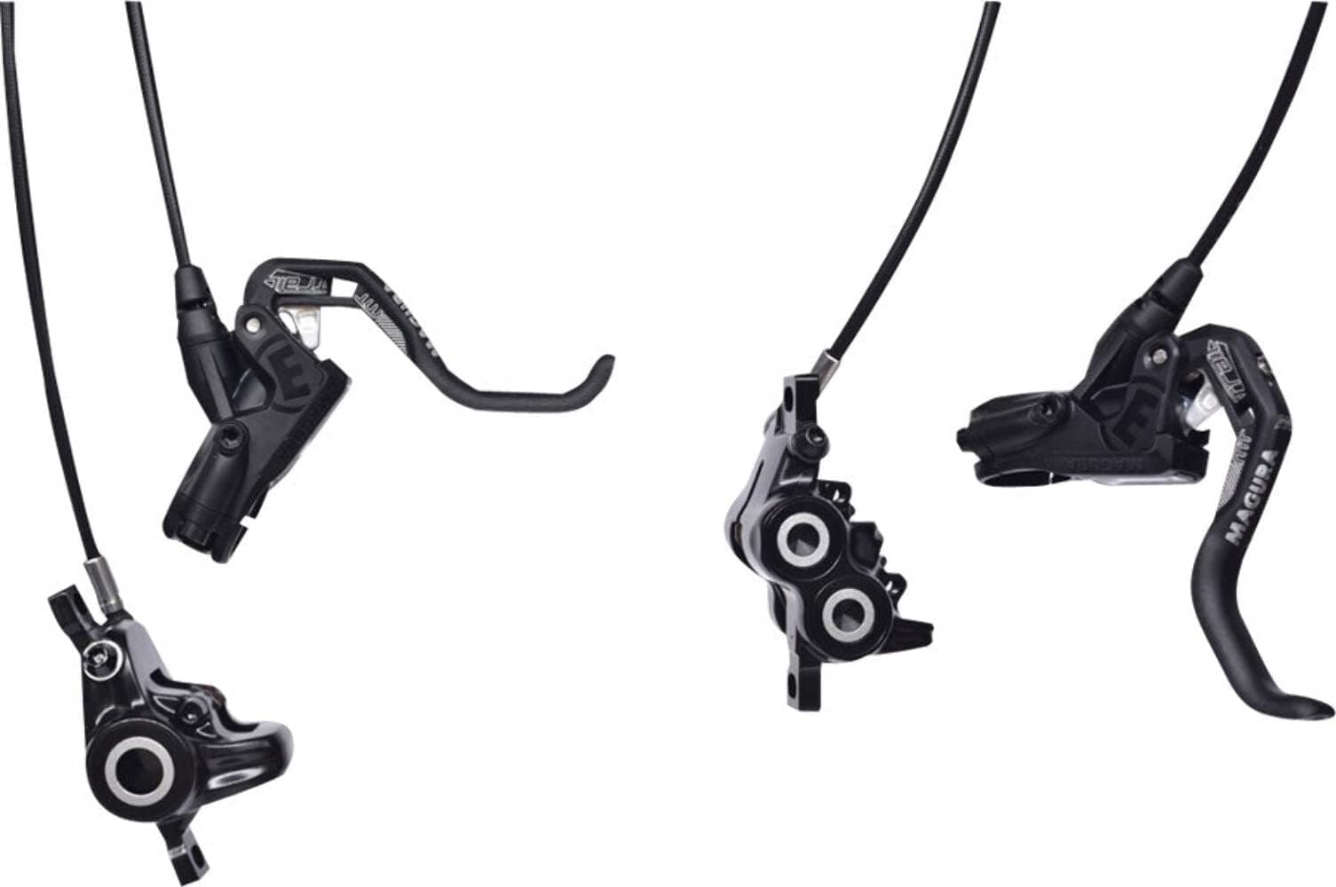 MT Trail Sport 2701389 Bicycle Brake 1-Finger HC Lever Left/Right Suitable Set Consisting of Two Brakes for Front Wheel 4 and Rear Wheel 2 Pistons, Black, One Size