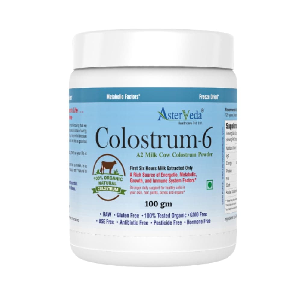 Bovine Colostrum Powder Rich in IgG Protein - Immunity Booster,Gut,Skin,Muscle Support For All - A2 Cow Milk Supplement - 100 grams