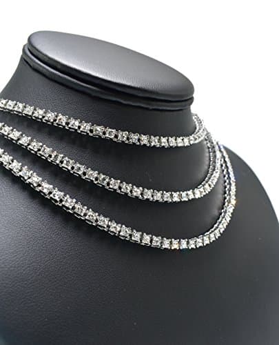 Mens ICED Out 14K GT 16" 18" and 20" 1ROW Tennis Chain Set (18")