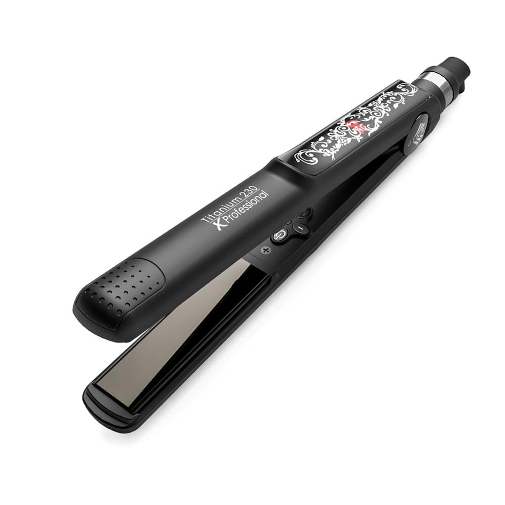 Professional 1 Inch hair Straightener, Tourmaline Ceramic 3D Floating Flat Iron,Digital LCD Temperature Display,Safety Automatic Switch off,Temperature Memory Function, Black