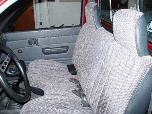 A27 Front Bench Triple Stitched Seat Covers for 1991-1997 Chevy S10 GMC Sonoma Custom Made Exact Fit (Black)