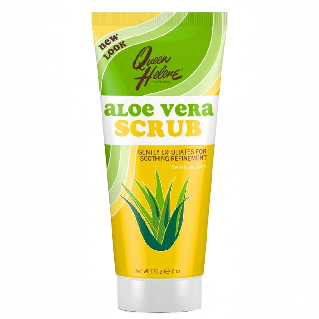 Queen Helene Aloe Vera Facial Scrub โ Soothing Exfoliating Cleanser for Fresh Hydrated & Balanced Skin | 6 oz Tube