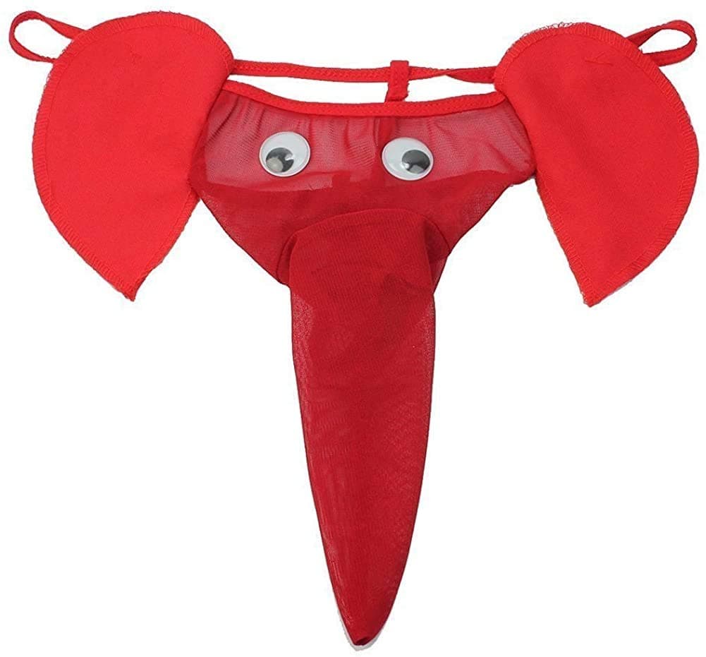 Men's Elephant Underwear Pouch Briefs Long U Bulge Pouch Sexy Low Waist Funny Underwear Briefs G-String Lover Gift