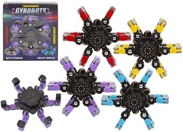 Transformer Gyrobot 4 Assorted Colours Fidget, Autism, ADHD, Party Favours, Game Prizes, Stocking Fillers, Gift
