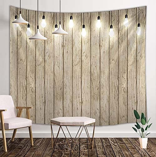 DYNH Rustic Wooden Board Tapestry, Country Barn Wood Plank, Wall Tapestries Hanging Home for Bedroom Living Room Dorm TV Backdrop, Beach Blanket, 71X60 Inches