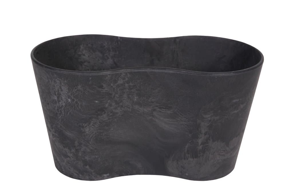 Ivyline Artstone 124755 26 x 13 x 14cm Claire Pot Duo - Black