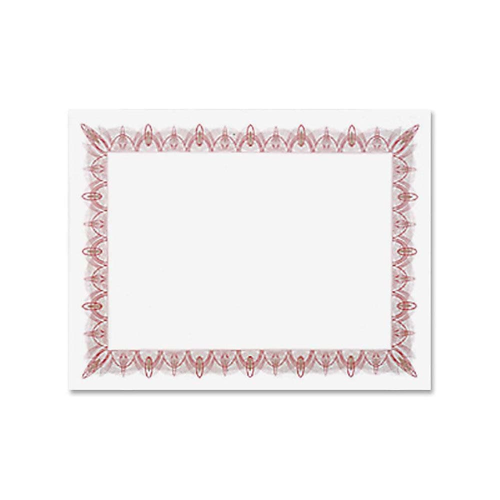 Geographics Blank Certificate Diploma Award with Classic Red Decorative Border, 8.5 x 11" (Pack of 25), (39086)