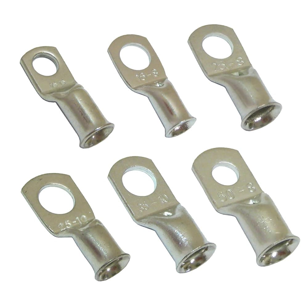 10x Copper Tube Terminals 6mm to 95mm Cable Welding Crimp Terminal Ring Lug Battery Starter (25mm² - 10mm)