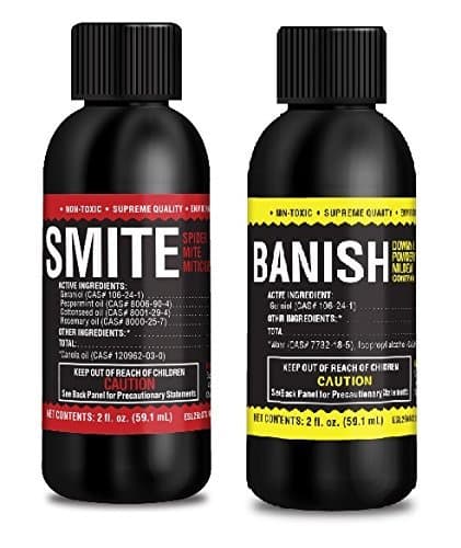 Smite Banish 2oz Concentrate Bundle All Natural Pesticides Spider Mite Killer Fungicide Downey & Powdery Mildew Control (Smite 2oz Makes 2 Gallons, Banish 2oz Makes 15 Gal) (Smite/Banish 2oz Bundle)