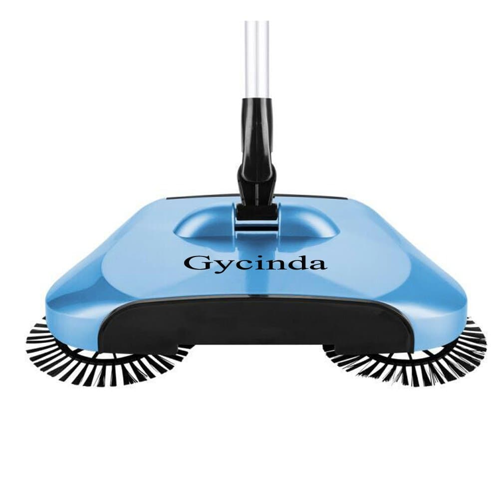 Energy Saving and Environmental Protection Hand-Push Sweeper, Broom & Dustpan & Trash Bin Three-in-one, Mechanical Braking No Need Electricity (Blue)