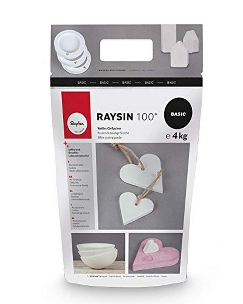 Rayher 34409102 Fine Casting Powder Raysin 100 for Crafts, Plaster of Paris for Modelling, White, 4 kg