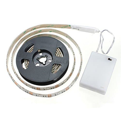 cuzile LED Light Strip Flexible Warm White 200cm 66in + Battery box + Switch Battery Powered