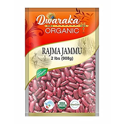 Dwaraka Organic Himalaya Jammu Red Kidney Bean Rajma - USDA Organic (2 lbs / 908 g)