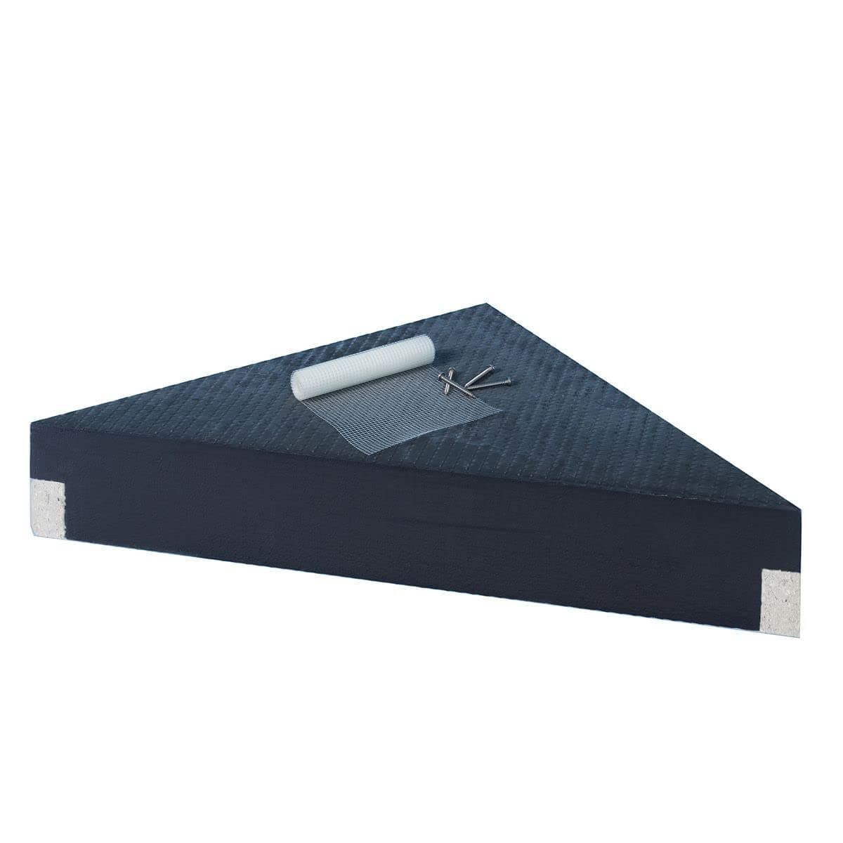 WediSuspended Corner Prefabricated, Ready to Tile, Pre-Sloped Seat M, Waterproof Extruded Polystyrene Shower Bench with Foam Core, 19" x 19", for Tiled Shower Surrounds, US3000001