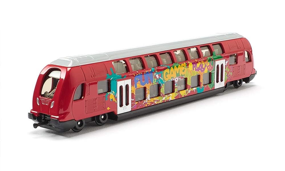 1791 Double Decker Train Vehicle Toy, 19cm, Red, Multicolor