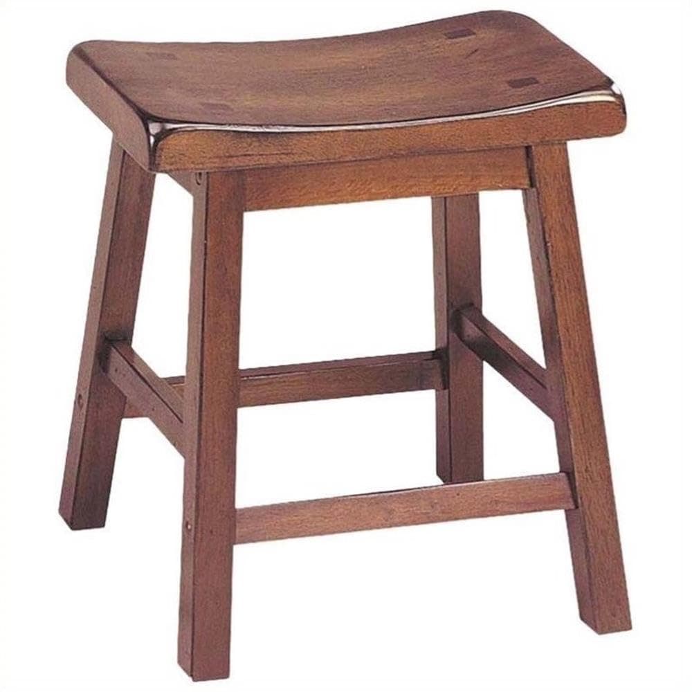 Acme Furniture Gaucho 18" Saddle Bar Stool in Walnut (Set of 2)