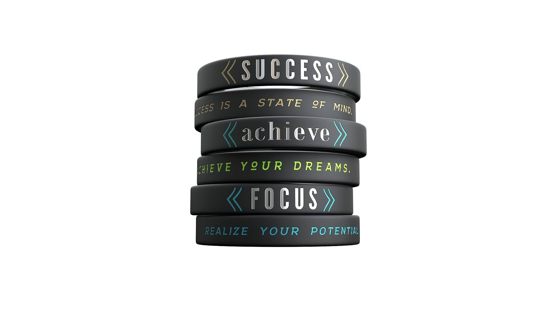 Inkstone Motivational Silicone Wristband Success, Achieve, Focus,