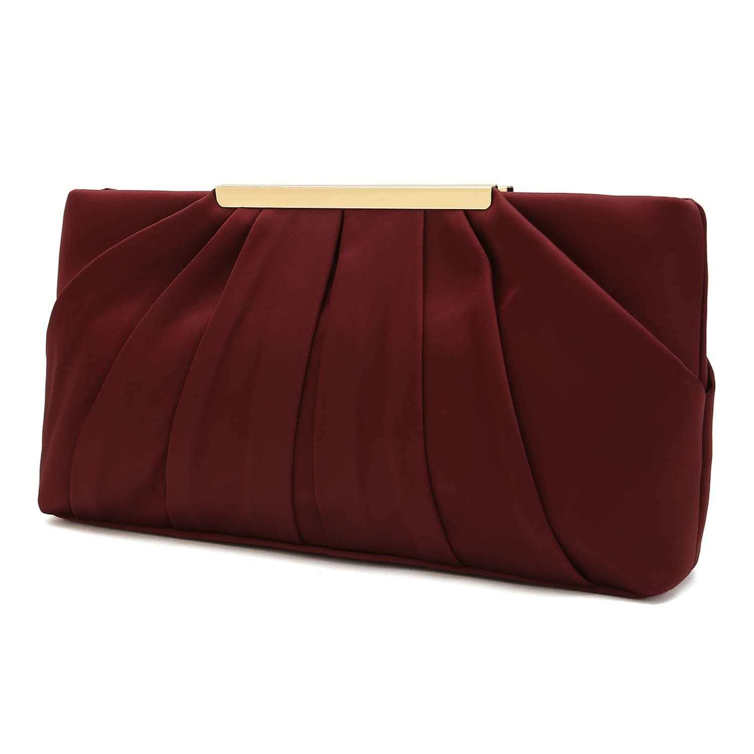 Clutch Evening Bag Elegant Pleated Satin Formal Handbag Simple Classy Purse for Women