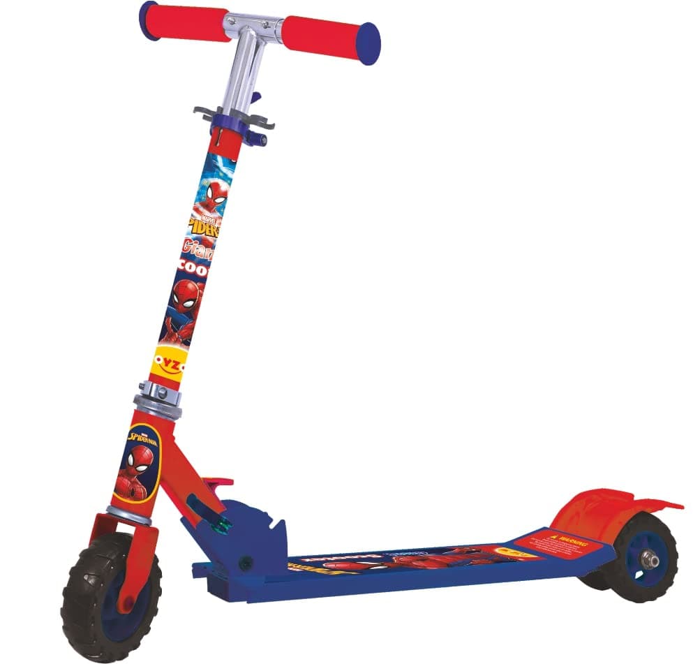 Toyzone Spiderman Scooter Giant-66682 | Kids Skate Ride on | Smart Kick Scooter | Adjustable Height and Rear Brake | Foldable Scooter | for Kids Age 6+ Years