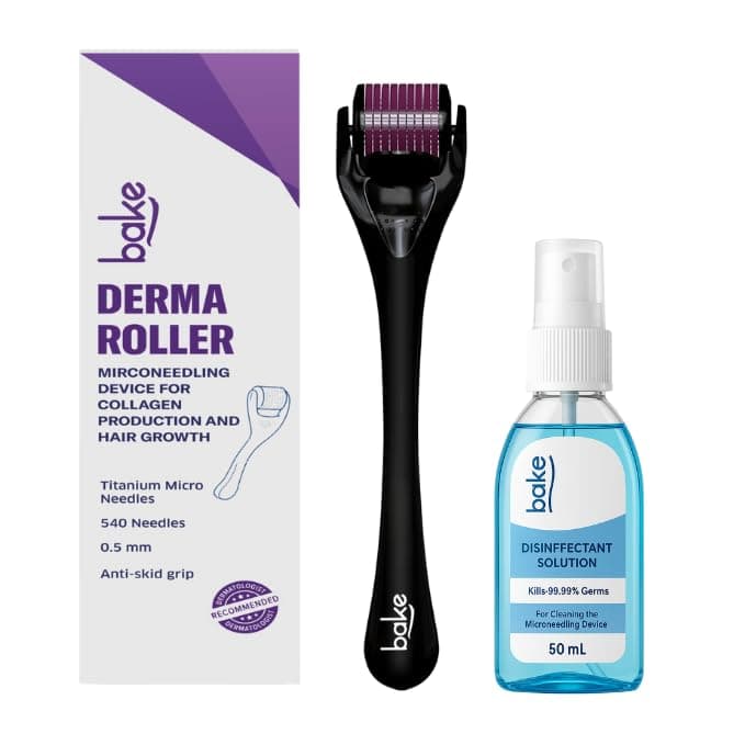 Derma Roller 0.5mm for Hair Growth with 540 Titanium Alloy Needles | Promotes Beard & Hair Growth & Reduces Acne Scars | For Face & Hair