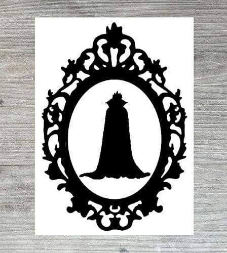 Gothic Villain Silhouette Frame Sticker Decal - Small 10cm x 7cm (Evil Queen)