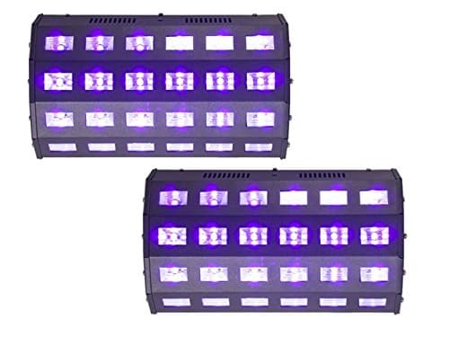 2 x Ibiza Light LED-UV24 High Power 24 x 3W Blacklight Flood