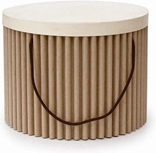 cArtù Box by leggerodesign: stylish, sturdy and protective gift boxes constructed with cArtù complete with a wooden lid. Small Round: Inside dimensions: d.24 cm, h.17 cm, Outside: d.27 cm, h.21.5 cm