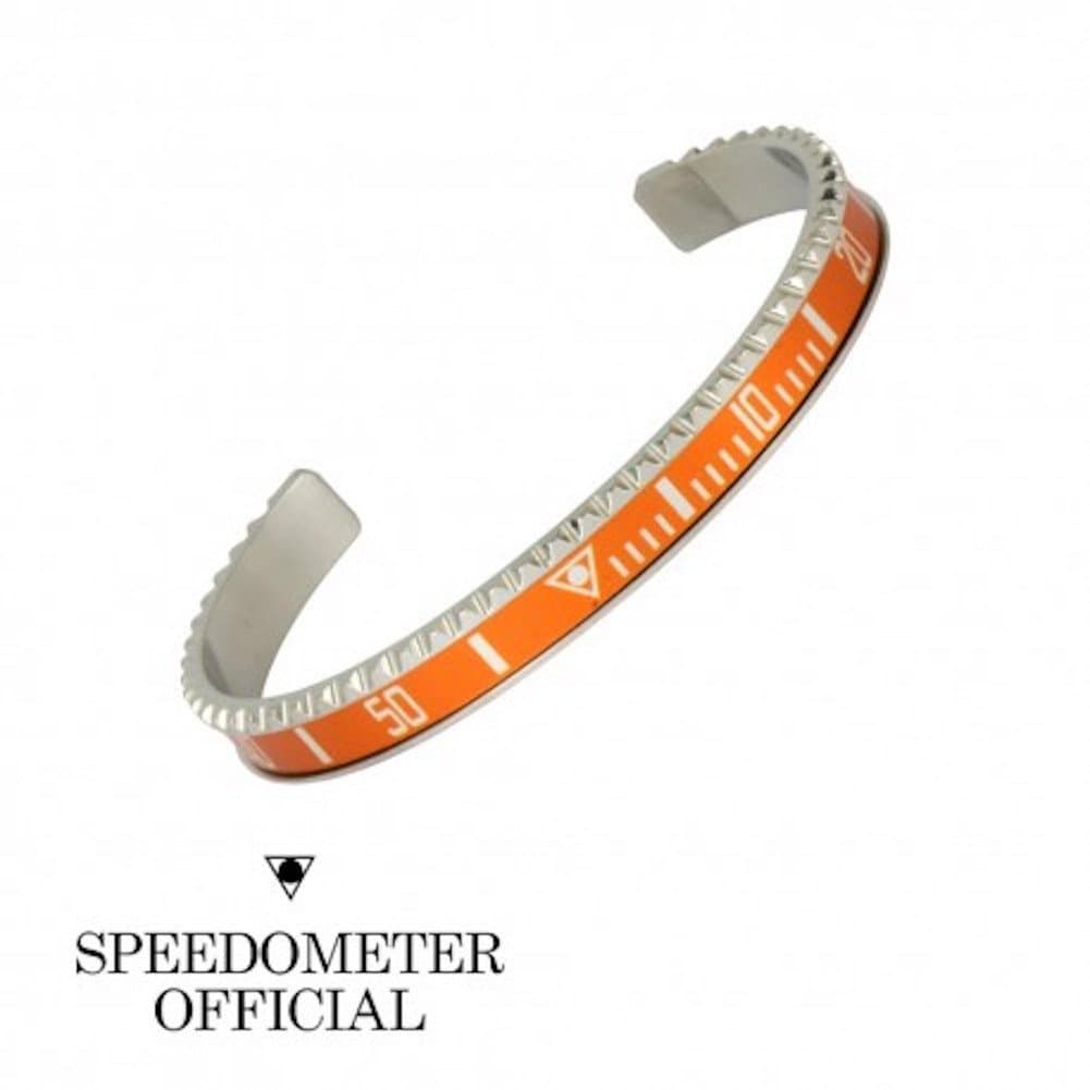 Speedometer Official Italian Styled Unidirectional Bezel Bracelet in Steel Orange