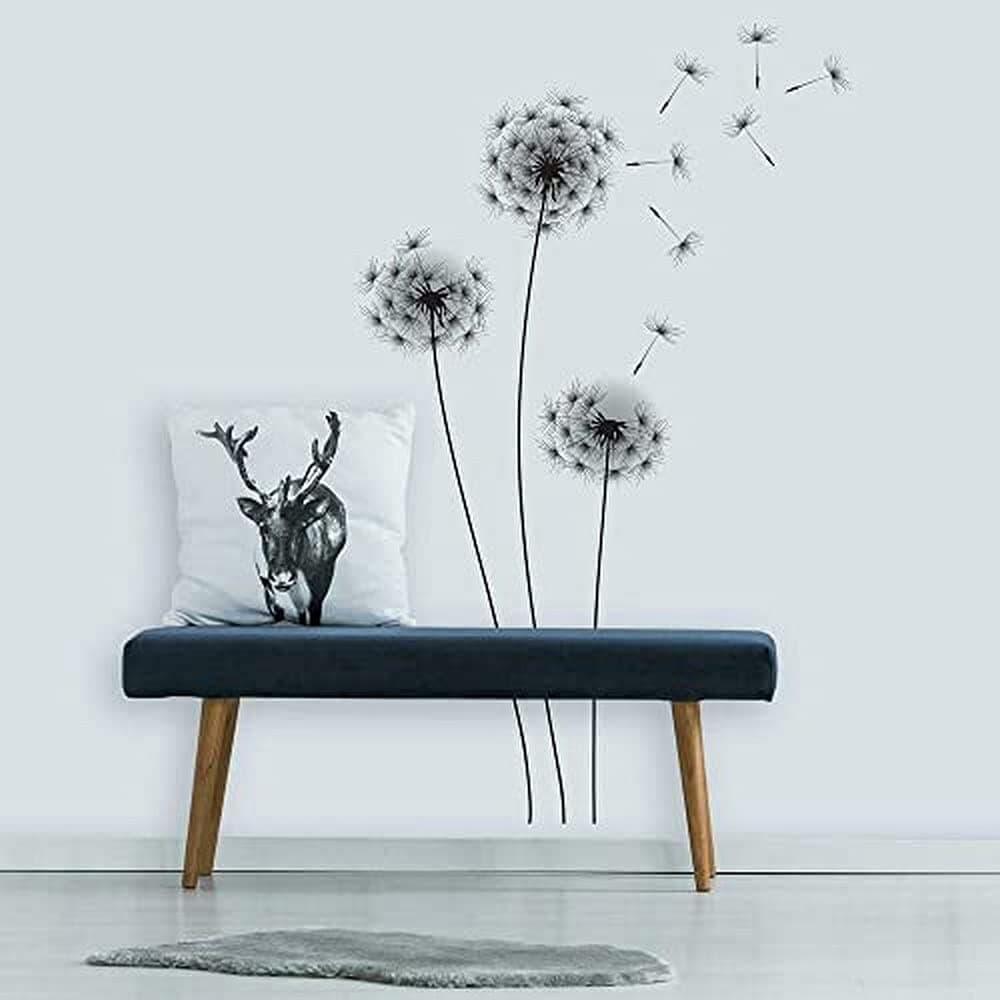 RoomMatesRMK2606GM Whimsical Dandelion Peel and Stick Giant Wall Decals