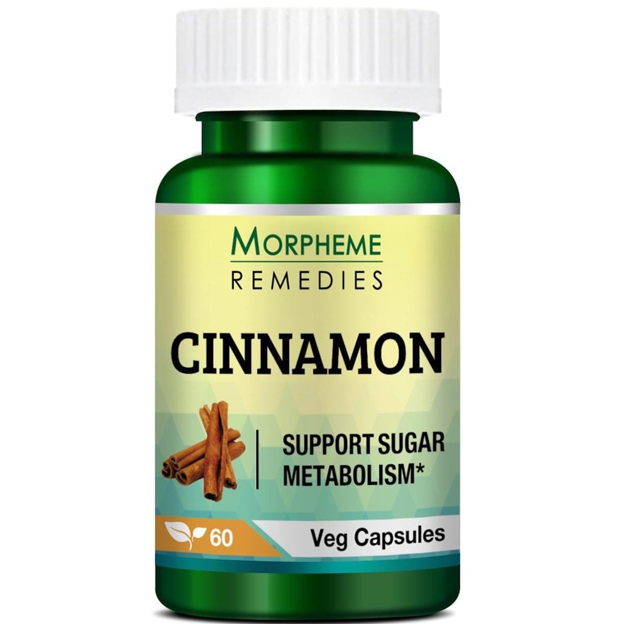 Morpheme Remedies Cinnamon Extract (500 mg, 60 Veg Capsules, 1 Bottle)