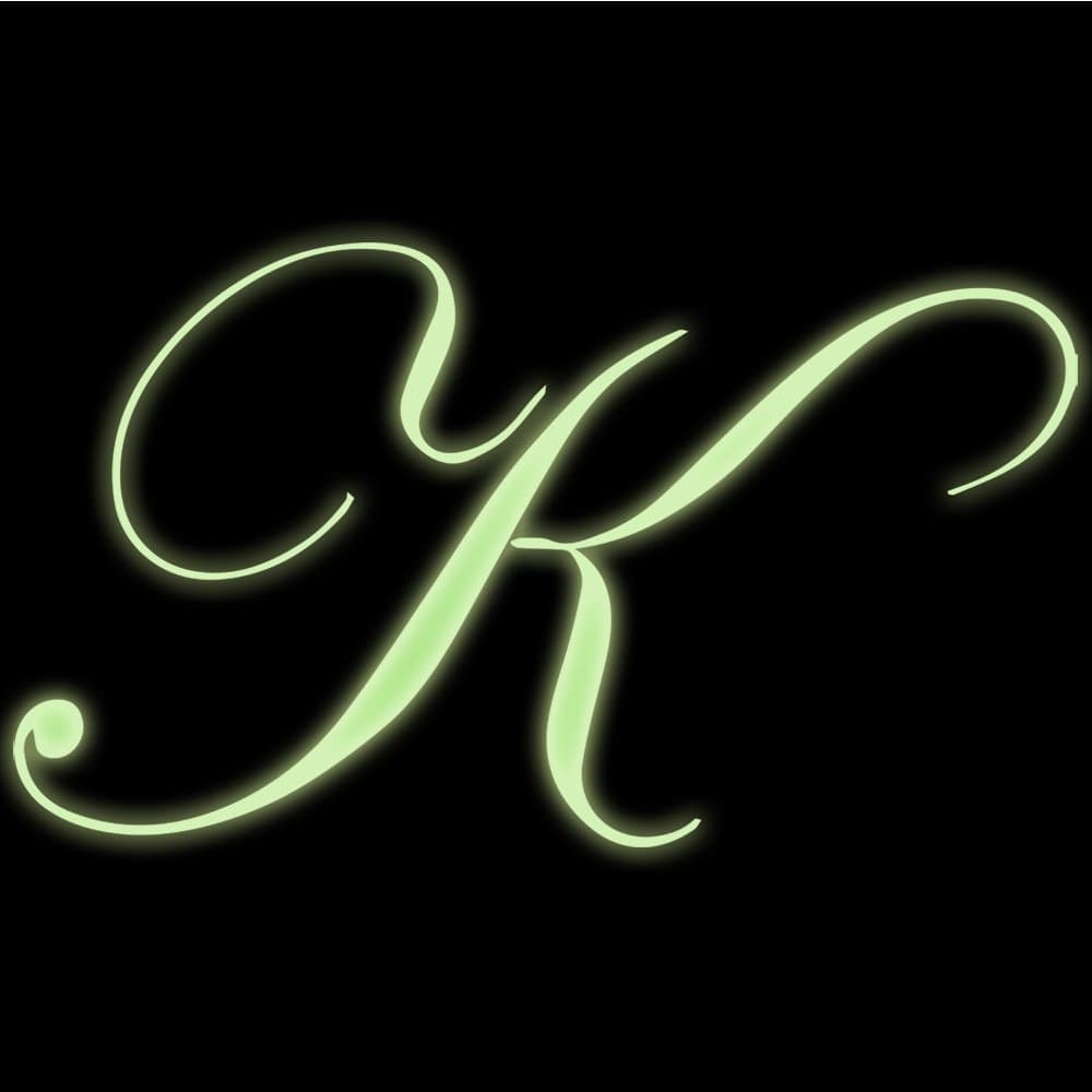 Letter K Style #44 Decal Sticker (Glow in The Dark, 8 inch)