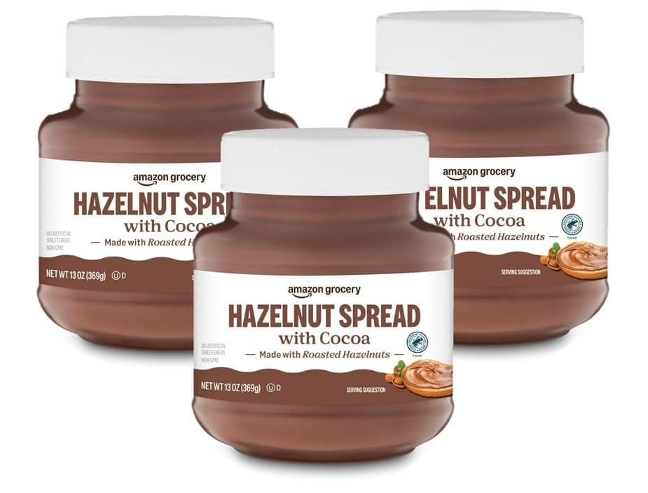 Amazon Grocery, Hazelnut Spread With Cocoa, 13 Oz (Previously Amazon Fresh, Packaging May Vary) (Pack of 3)