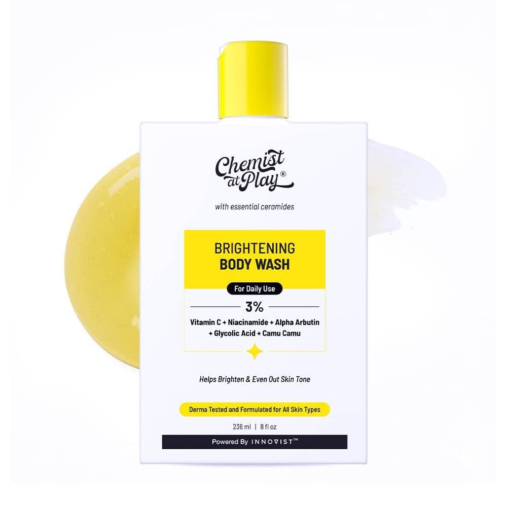 Brightening Body Wash | Glowing Skin Vitamin C Bodywash | Helps to Reduce Fades Dark Spots, Evens out Skin Tone | Alpha Arbutin | 30X Vitamin C with Camu Camu | For Women & Men | 236ml