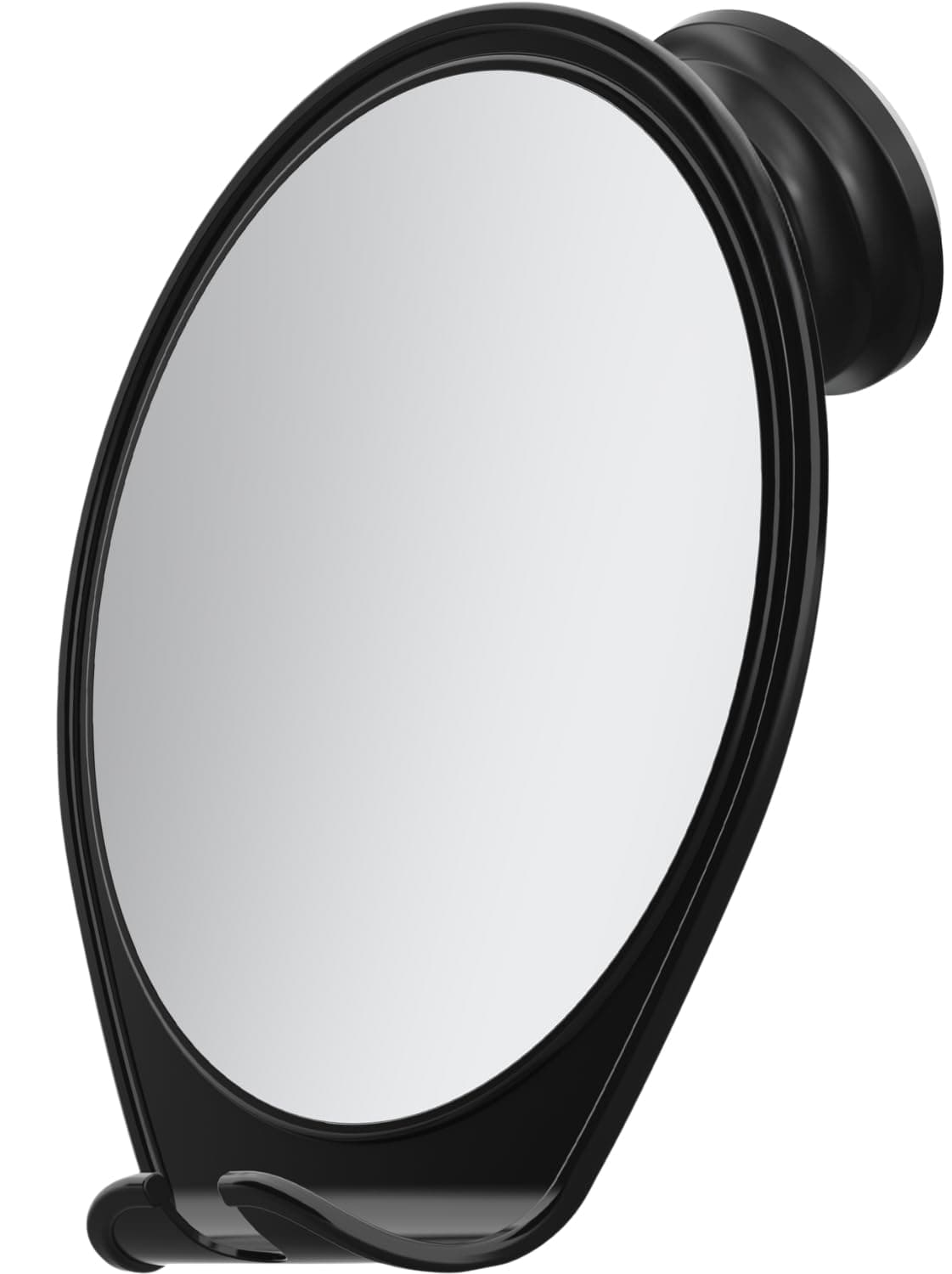Fogless Shower Mirror with Suction Mount & Swivel – Anti-Fog Acrylic Bathroom Mirror for Shaving – Built-in Razor Holder, Easy Install, Home Shower Accessory (Black)