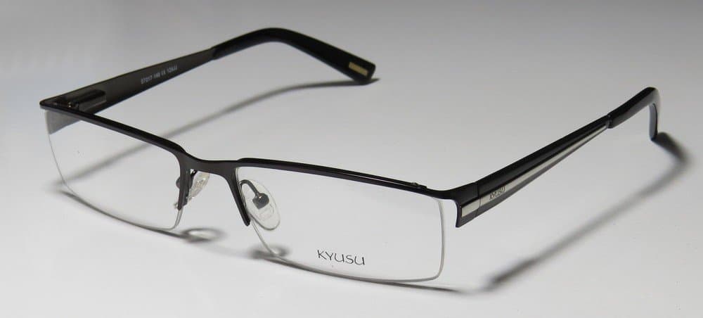 authentic & new season - KYUSU 1106 57-17-140 BLACK/GUNMETAL SPRING HINGES OPTICAL FULLY RXABLE PRESCRIPTION CARE READY EYEGLASSES/FRAMES/EYE GLASSES/EYEWEAR - for men