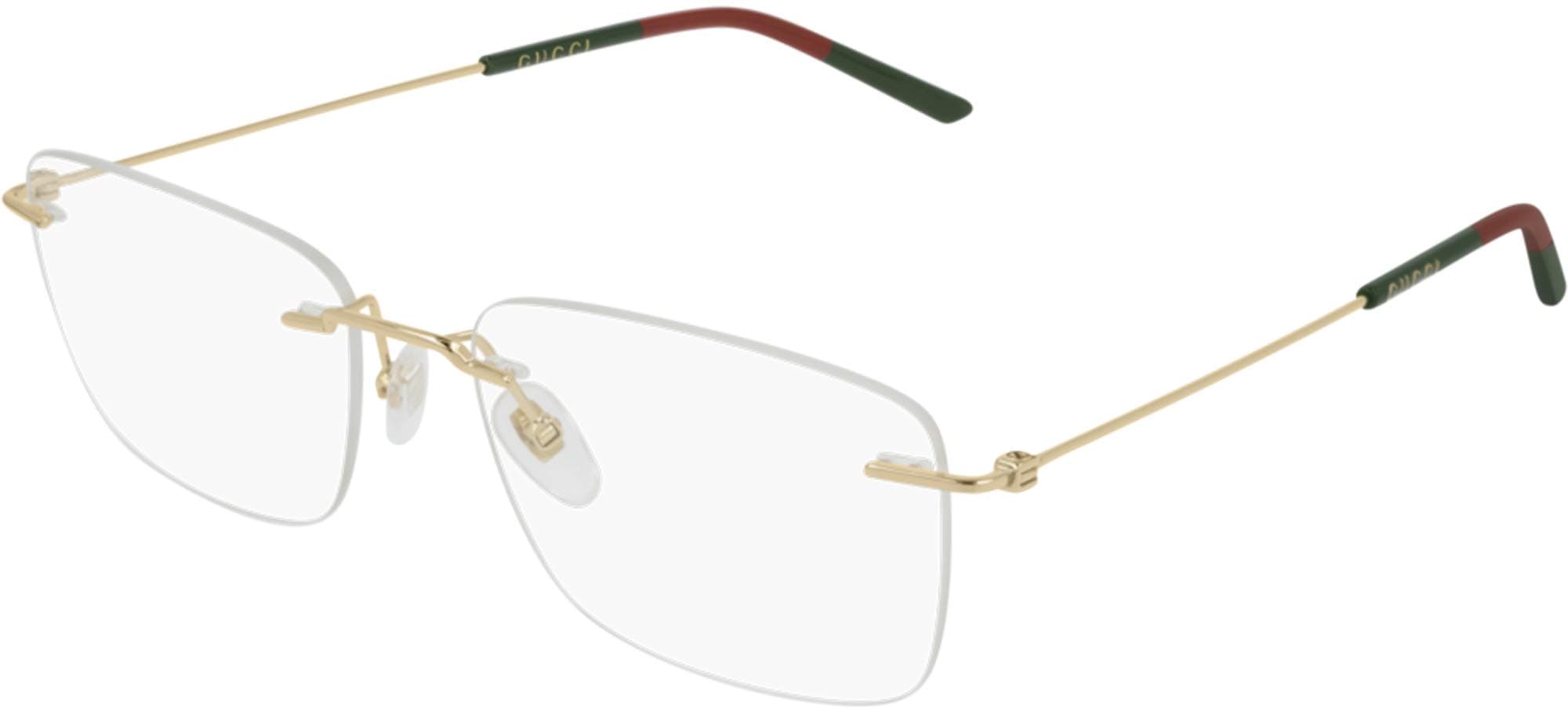 Gucci GG 0399O 002 Light Gold Metal Rimless Eyeglasses 56mm