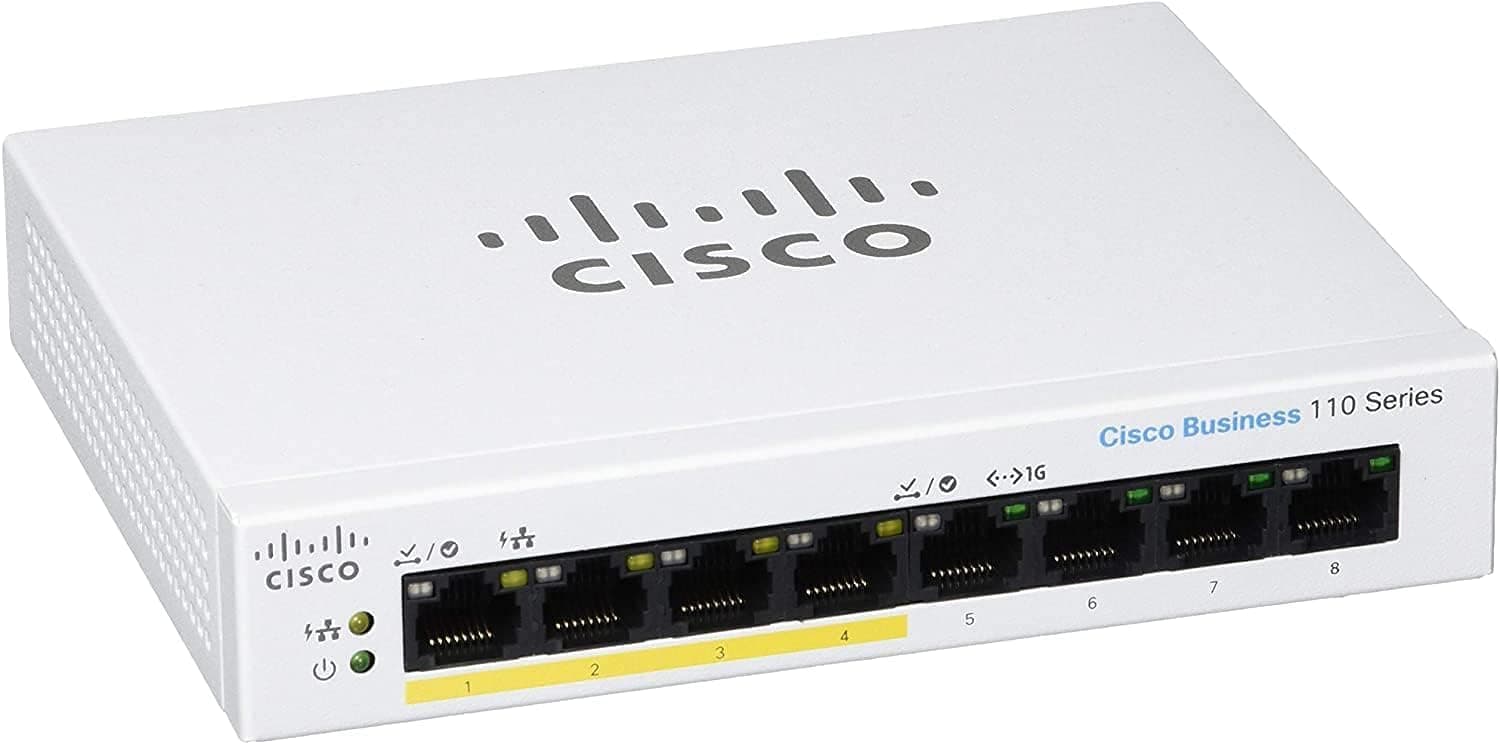 Business CBS110-8PP-D Unmanaged Switch | 8 Port GE | Partial PoE | Desktop | Ext PS | Limited Lifetime Protection (CBS110-8PP-D)