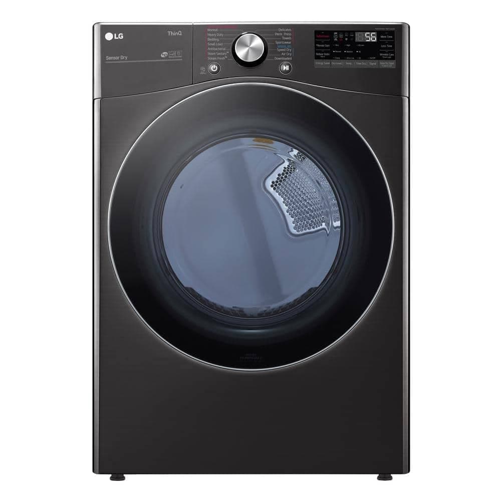 LG DLEX4200B 7.4 cu. ft. Ultra Large Capacity Smart Wi‑Fi Enabled Front Load Dryer in Black Steel with TurboSteam and Built‑in Intelligence
