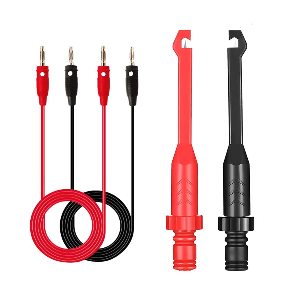 2 pcs Piercing Test Clip with 4mm Banana seat Heavy-Duty Insulation Piercing Probe Automotive Test Clip with Back Probe