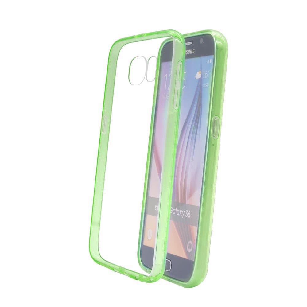 Galaxy S6 Case, Ebakx[Acrylic Clear Cushion] Transparent Colorful Acrylic Clear Hard Case for Samsung Galaxy S6 Hybrid Bumper and Ultra Slim Clear Back Hard Panel Cover (Crystal Clear Green)